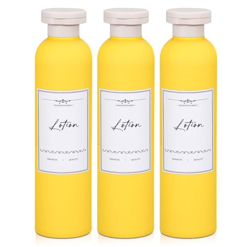 Travel Shampoo Bottle, Empty Plastic Squeeze Bottles 8.8oz with Flip Cap, Lotion Container for Toiletries Travel Size Shampoo and Conditioner - color: Yellow