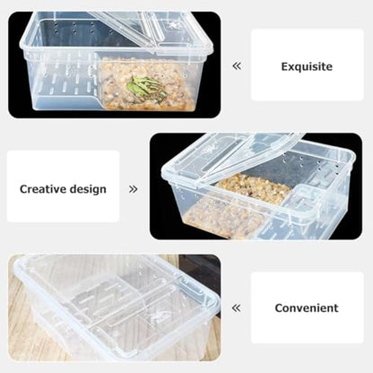 Large Transparent Turtle Tank Aquarium with Non-Slip Ramp and Basking Platform Amphibious Habitat for Reptiles Tortoises Frogs and Aquatic Pets Easy Water Change and Exercise Tank
