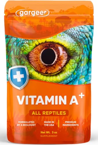 3oz Reptiles Vitamin A Supplement. Skin & Vision Support, USA Made | Balanced Vitamin A dust with carrot, spirulina & Vitamin E. Safe twice-monthly powder coats salads, fruits & insects
