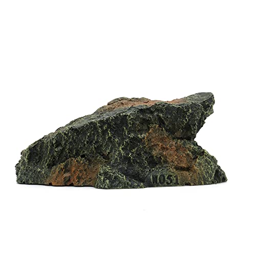 JIHAQUA Reptile Rock Hide Cave Aquarium Habitat Decor Tortoise Hideout | For Lizards, Turtles, Reptiles, Amphibians, Fish