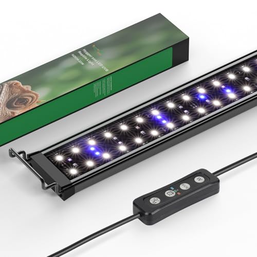 22W LED UVB Light for Reptiles Terrarium Light Extendable Reptile Tank Light with Controller ＆Dimming and 5 UVI Modes Full Spectrum Brilliant White Blue Red Lights for Bearded Dragon, Gecko - size: 22W-30IN