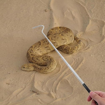 TOYANDONA Professional Retractable Snake Hook Stainless Steel Telescopic Reptile Catcher with Handle Adjustable Extension Tool for Safe Snake Handling and Reptile Care
