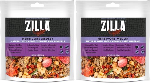 Zilla Pet Reptile Herbivore Food Medley Diet, 4 oz (Pack of 2) - size: 4 Ounce (Pack of 2)