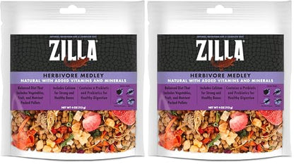 Zilla Pet Reptile Herbivore Food Medley Diet, 4 oz (Pack of 2) - size: 4 Ounce (Pack of 2)