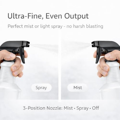 Bar5F 24 oz Spray Bottle Fine Mist and Spray- BPA-Free, Multipurpose | B5F Bottle System, Perfect for Light Cleaning, Gardening, Hydrogen Peroxide, Rubbing Alcohol, Leak-Proof, USA - style: Black (2-Pack) 24-Ounce