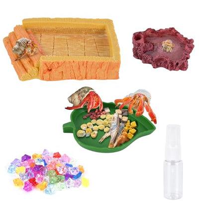 5 Pack Hermit Crab Water Pool Hermit Crab Food Bowl Dish Reptile Terrarium Water Bowls Reptile Starter Kits Accessories for Hermit Crab Leopard Gecko Frog Spider Lizard Turtle Bearded Dragon etc