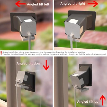 Angled Window Mount for Wyze Cam V4 / V3, Black | 20 Degrees Tilt , No Reflection , No-Drill , Through Window Glass Watch Front Yard and Driveway - color: Black, size: Pack of 1