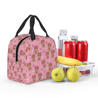 Unisex Bear Bow Print Insulated Cooler Lunch Bag | Cute Bear Bow Pink, Waterproof Leakproof Lunch Tote, Multi-Use Portable Cooler for Outdoor Scenarios - color: Pattern (849)