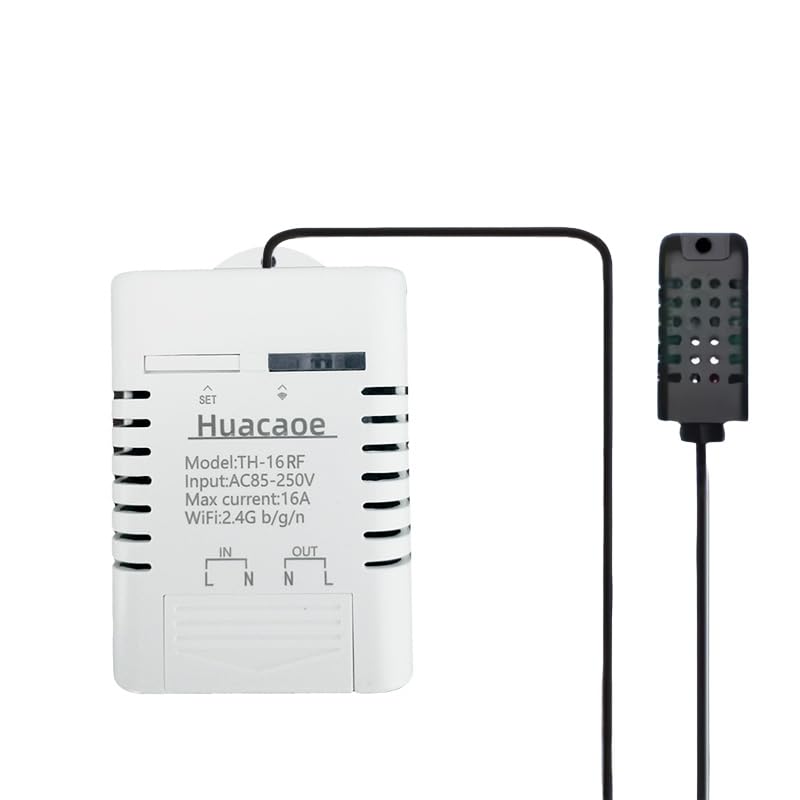 High Power eWeLink 16A WiFi Temperature Humidity Controller -Wireless Remote Control with Energy Consumption Monitoring,for Greenhouse,Homebrew,Climbing Pet Breeding,Incubator,Alexa Voice Compatible