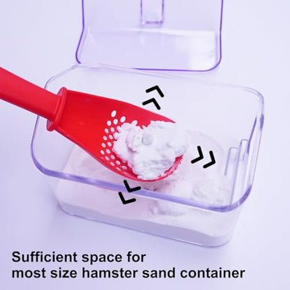 2 Pack Hamster Sand Bath Scoop - Plastic Litter Scooper for Chinchilla, Gerbil, Bearded Dragon, Reptile, Sifter Shovel for Small Animal Cage Cleaning, Hamsters Cage Accessories