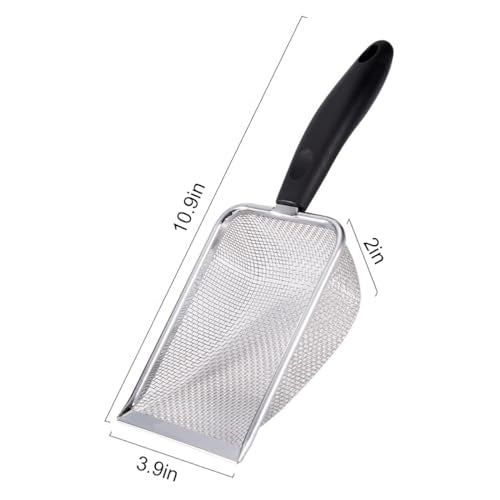 3PCS Cat Litter Scoop, Reptile Stainless Steel Fine Mesh,Litter Cleaner Corner Scoop Sand Sifter (Black-Green-Red) - color: Black-Green-Red