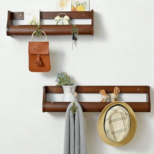 Snake Coat Hooks, Animal Wall Hooks, for Hanging Jackets, Bags, Wardrobes, Towels, Scarves, Kitchen Walls 4 Pieces (Bronze) - color: Bronze