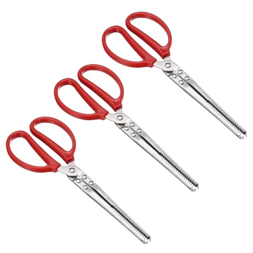 uxcell 3 Pcs Crabbing Tongs, 11" Metal Serrated Extra Long Loach Tongs Beach Reptile Catching Clip Garbage Clip with Straight and Bent Head for Lobsters Loach Other Reptile, Red - size: 11"