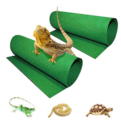 Tfwadmx Reptile Carpet, 2 Pack of Bearded Dragon Mat Terrarium Substrate Liner Bedding for Snake Turtle Lizard Geckos Hermit Crabs (24'' X 16'') - color: 2 PCS, size: 24'' X 16''