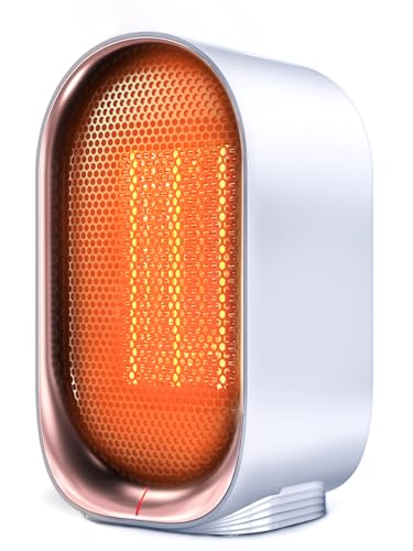 Space Heater, Portable Small Heaters for Indoor Use, Electric Desk Heater with Overheat and Tip-Over Protection, Mini Personal Heaters for Home Office Workspace, White - color: White