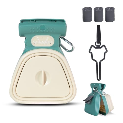 Large Pooper Scooper, Portable and Handheld Size for Walking Large and Small Dogs Outside Yard or Travel Outdoors, Pup Poop Scoop with Container and 30pcs Pet Waste Bag Attachment - size: Large
