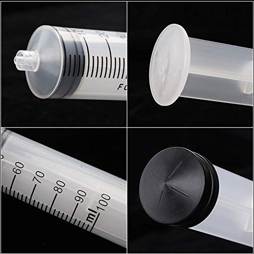 2pcs 100ml Plastic Syringes with 2pcs 47in Flexible Tubing and Luer Tips | Individually Sterile Packed,for Measuring,Feeding,Refilling,Watering, Filtration and Laboratory Applications without Needles