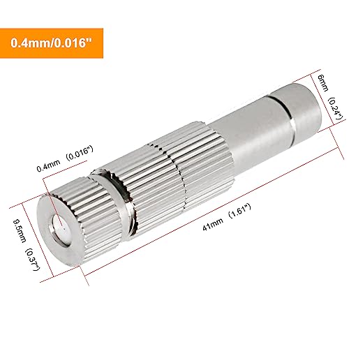20pcs Brass Mister Nozzles, 6mm Misting Nozzles for Outdoor Cooling System, Landscaping, Air Humidification, Greenhouse Irrigation (with Filter, 0.016"/0.4mm Orifice) - size: 0.016"/0.4mm Orifice, style: with filter