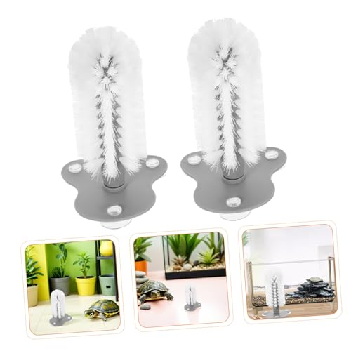 Abaodam Turtle Back Scratcher Brush with Suction Cup for Shell Cleaning and Health Maintenance, 2pcs Sturdy Water Turtle Scrubber for Aquatic Tank Use