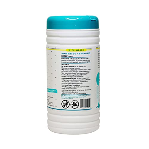 Juniper CLEAN 1 Pack Surface Cleaning Wipes with Bleach, All-Purpose Cleaner for Bathroom, Kitchen, Office, 75 Count Canister, 7.5" x 7" Sheet, Fresh Scent, Lint Free & Durable - size: 75 Count (Pack of 1)