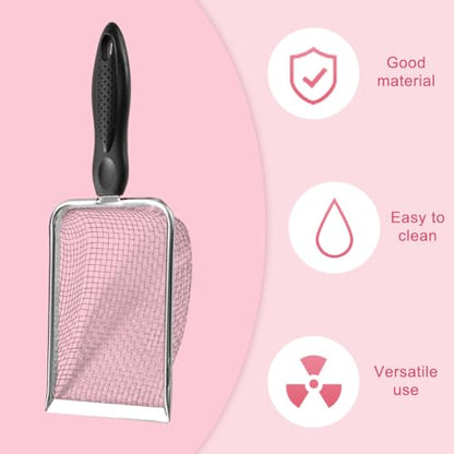 Kakalote Cat Litter Scoop, Stainless Steel Metal Cat Litter Scoop Mesh Shovel for Poop Sifting, Easy and Efficient Cleaning(5X5mm Holes)