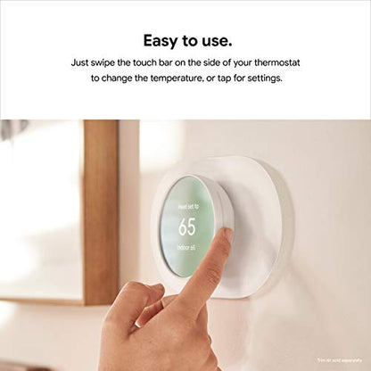 Google Nest Thermostat - Smart Thermostat for Home - Programmable Wifi Thermostat - Fog - color: Fog