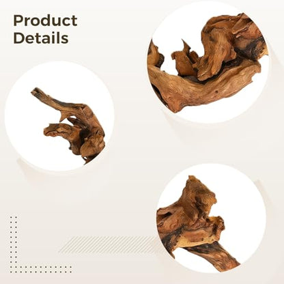 Natural Driftwood for Aquarium 3 Pcs, Assorted Shape Azalea Root Wood, 7.9-9.8 in / 20-25 Cm, Freshwater Aquarium Driftwood, Terrarium Décor