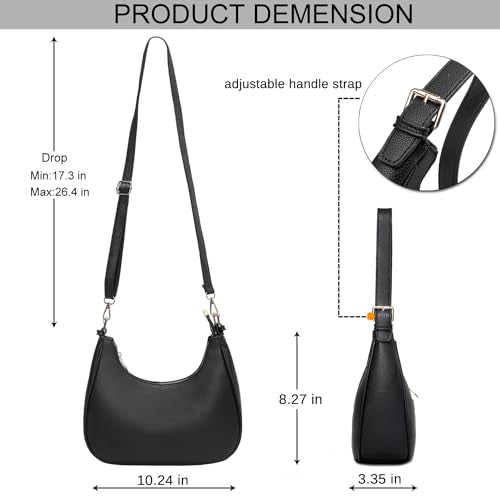 Small Tote Shoulder Bags Purses for Women Retro Classic Crossbody Bags Cute Clutch Purse and Handbag - color: 0-4-black