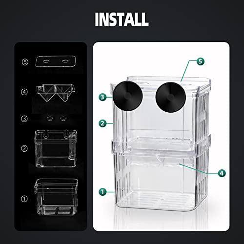 Aquarium Hatchery Incubator Breeding Box, Fish Tank Acrylic Isolation | Safe Hatchery & Isolation Space,High-Clarity Acrylic Construction,Ideal for Small Baby Fishes Shrimp Clownfish Guppy - size: M - 3.93*2.75*5.03 IN