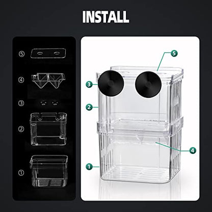 Breeding Box for Fish Tank, Aquarium Hatchery Incubator Breeder Box | Boxtech Breeding Box for Fish Tank, Aquarium Hatchery Incubator Breeder Box - size: S - 3.11*2.71*4.25 IN
