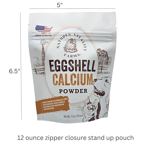 12 oz Pure U.S.A. Eggshell Powder for Dogs/Cats, Finely Ground, Calcium Supplement