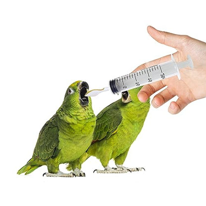 4 Pieces Baby Bird Feeding Syringe with 2 PCS 20ml Syringes, 2PCS 60ml Syringes and 4 Soft Feeding Spoons, Feeding Tool for Small Animals, Pet Feeding Tool, Pet Syringe, Bird Parrot Feeder Spoon