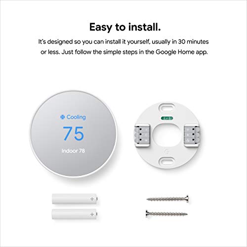 Google Nest Thermostat - Smart Thermostat for Home - Programmable Wifi Thermostat - Snow - color: Snow