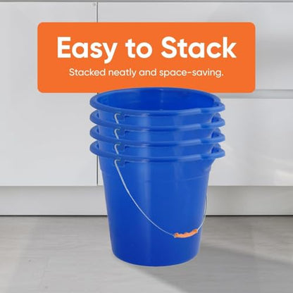 Superio 2.75 Gallon Plastic Mop Bucket with Grip Handle, Utility Pail for Cleaning, Car Wash, Fishing, Camping & Household Use, 10 Liter, Royal Blue - 1 Pack - color: Royal Blue, size: 1 Pack
