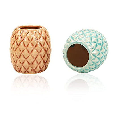 4 Pack Air Plant Holder Unique, Cute Pineapple Air Plant Stand Wall Planter, Ceramic Tillandsia Airplants Holders Hanging Wall Decor for Home Office (Pineapple-Small (1 x 2.1 in)) - size: Pineapple-Small (1 x 2.1 in)