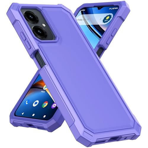 for Cricket Icon 2026 U656AC Slim Tough Hybrid Cover Phone Case + Extreme Band (Purple) - color: Purple