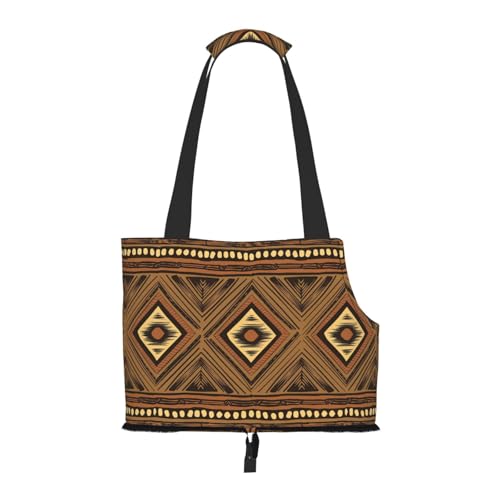 Small Pet Carrier Purse Bag, African Tribal Elements Print Shoulder Bag for Dogs Cats, Puppy Tote Travel Handbag - color: African Tribal Elements