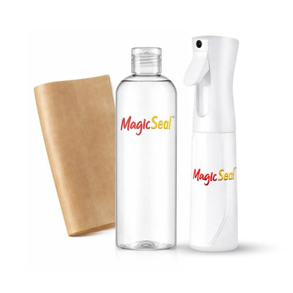 MagicSeal™ Sample Spray Kit 100ml with Mister Bottle, Teflon Sheet and Patented Transfer Finishing Solution for Softer, More Breathable and Durable Garment Transfers - size: 100ml Sample Kit