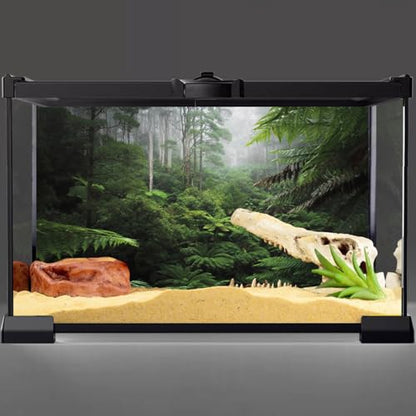 AWERT Foggy Forest Terrarium Background Green Tree Reptile Habitat Background Tropical Rainforest Aquarium Background 72x18 inches Durable Polyester Background - size: 72x18in/180x45cm