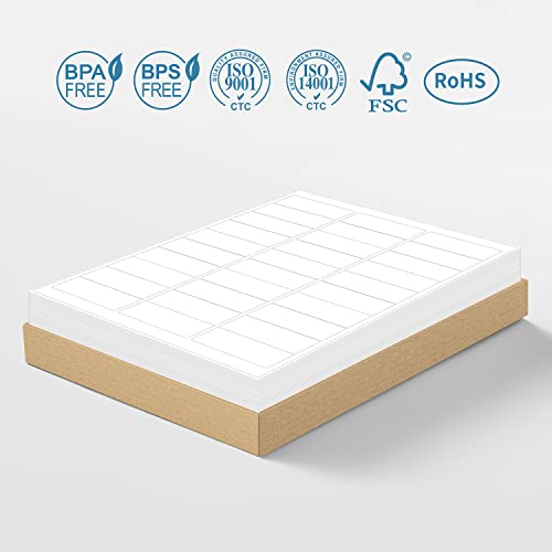 Methdic Address Labels 1" x 2-5/8" 3000 Labels Sticker Paper for Laser/Ink Jet Printer Mailing Labels 8.5"×11" White 30 per Sheet - size: Rectangular 1" x 2-5/8", style: 100 Sheets