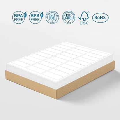 Methdic Address Labels 1" x 2-5/8" 3000 Labels Sticker Paper for Laser/Ink Jet Printer Mailing Labels 8.5"×11" White 30 per Sheet - size: Rectangular 1" x 2-5/8", style: 100 Sheets