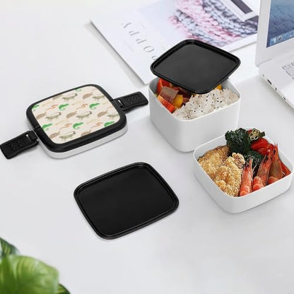 Lizard Turtle Leopard Gecko Reptile Lunch Box for Adults Portable Food Container Meal Prep Containers for Office Travel