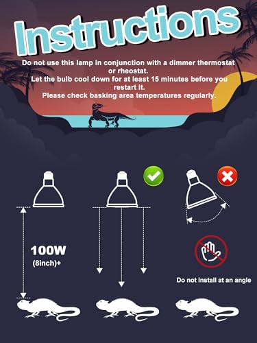 Heat Lamp Combo, 100W UVA Daylight & 26W Desert 10.0 UVB Light | Energy Saving UVB Bulb, Infrared Basking Light, For Bearded Dragon, Turtle and Lizard, Reptile Heat Lamp Bulb