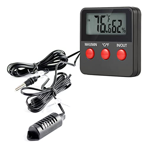 SHOWERORO Portable Temp and Humidity Monitor Digital Thermometer Hygrometer for Home Office Wall Mount Celsius Display Suitable for Reptiles