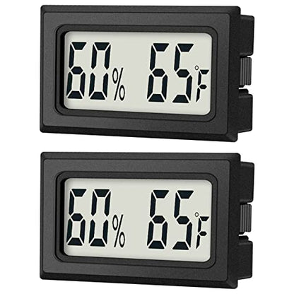Mini Digital Thermometer 2-Pack Hygrometer Indoor Humidity Monitor Temperature Humidity Gauge Meter with Fahrenheit (℉) for Greenhouse, Garden, Cellar, Closet Etc by DWEPTU