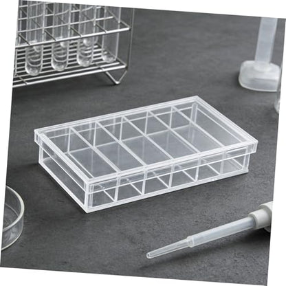 Acrylic Incubation Box with Lid 6-Compartment Breeding Chamber for Aquarium Fish Egg Hatching and Laboratory Specimen Observation 6.6x3.8 Inches