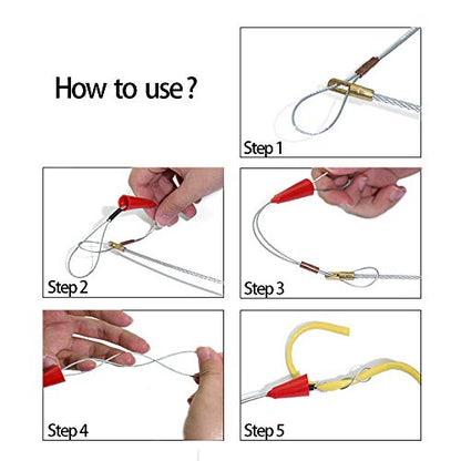 11FT Fiberglass Wire Running Kit, Cable Running Rods with 5 Attachments | Fiberglass Electrical Wire Running Rods, 11FT Non-Conductive Pulling Kit with 5 Interchangeable Heads, Carrying Case - size: 11FT-10 Rods