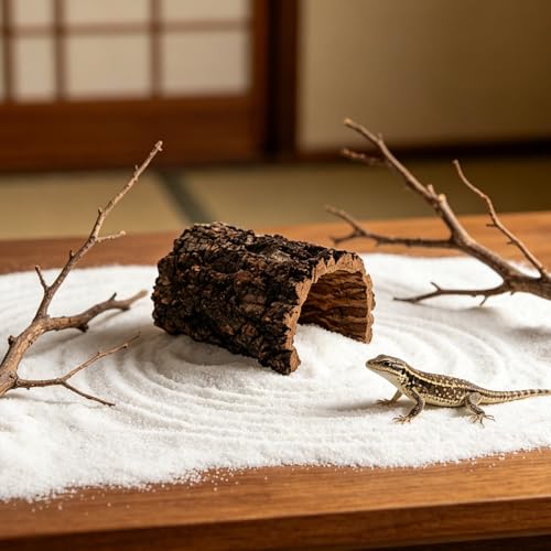Natural Reptile Hideout: Terrarium Accessory Cork Bark Shelter - Rustic Reptile Tunnel Cave for Leopard Gecko, Bearded Dragon, Snake Climbing Hiding 5.9"X4.5"X3.35" - size: 15.00X11.50X8.50CM