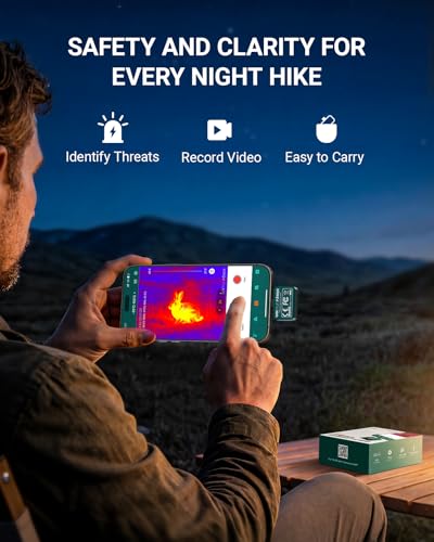 TS1 Thermal Camera for iPhone, Thermal Imaging Camera 512x384 Super Resolution, Infrared Thermal Camera, 25Hz Refresh Rate, -4°F to 1022°F Temp, Compatible with iPhone & iPad - color: Green for IOS,Ipad