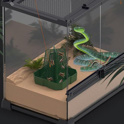 Reptile Dish Anti-Escape Superworm Feeder Live Worm Organizer Climb Column | Chameleon for Indoor Outdoor Tank Aquarium Accessories Gecko Lizard Bearded Dragon Snake Tortoise Reptile Spider